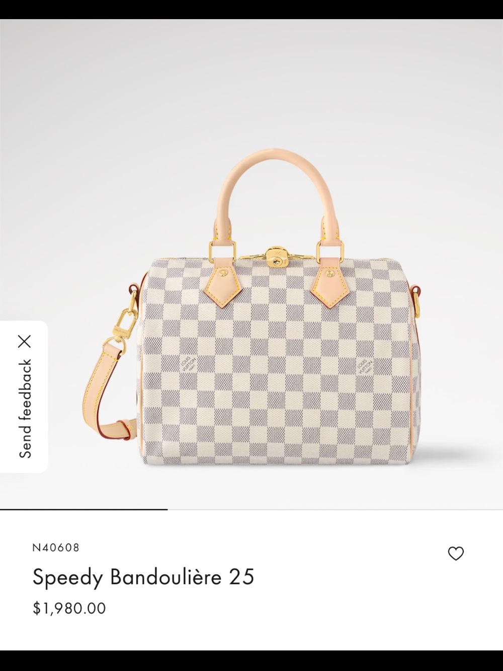 Louis Vuitton Speedy Bandouliรจre 25 Damier Azur (White/Beige)